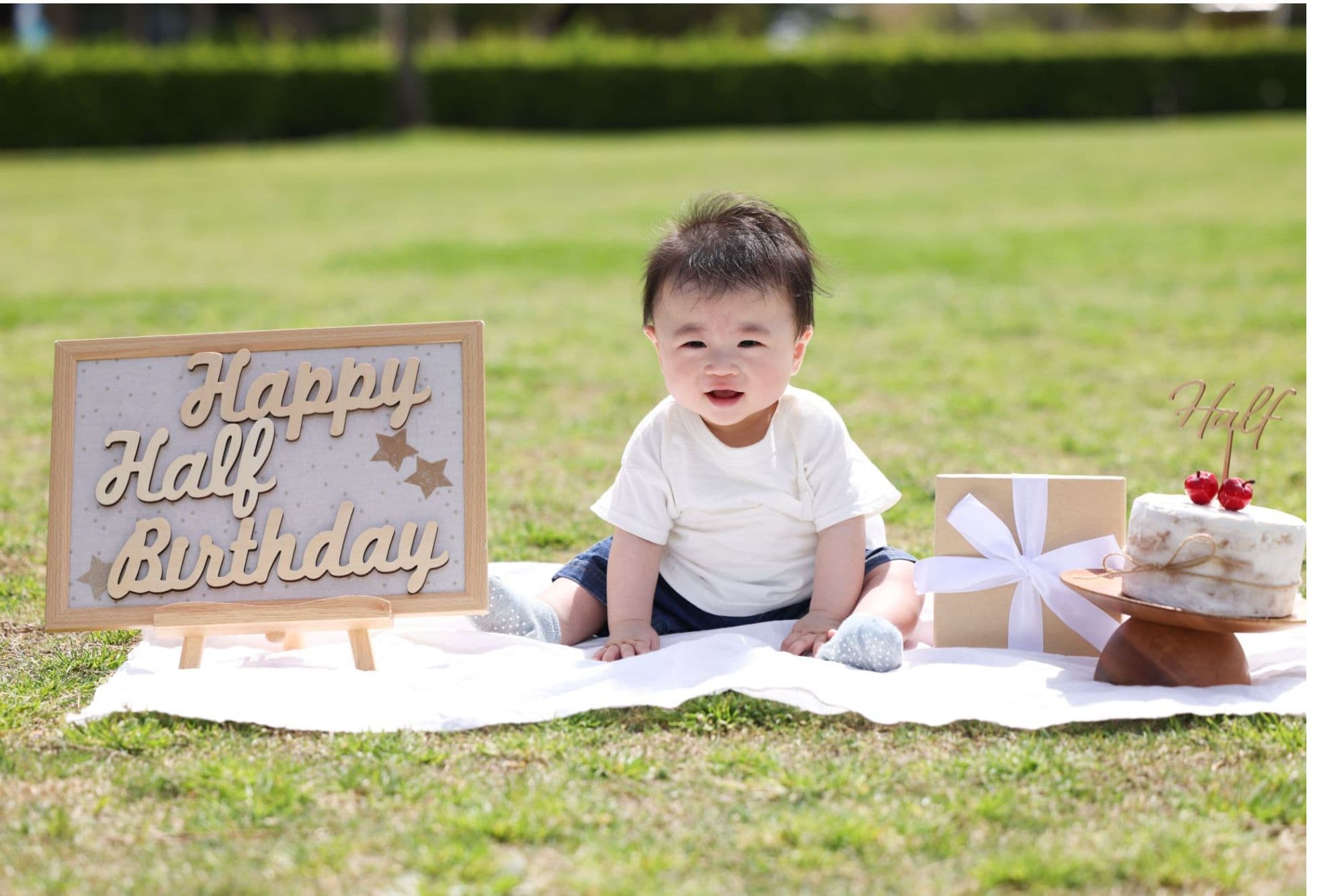 芦屋　出張撮影　家族写真　ロケーション撮影　ハーフバースデー