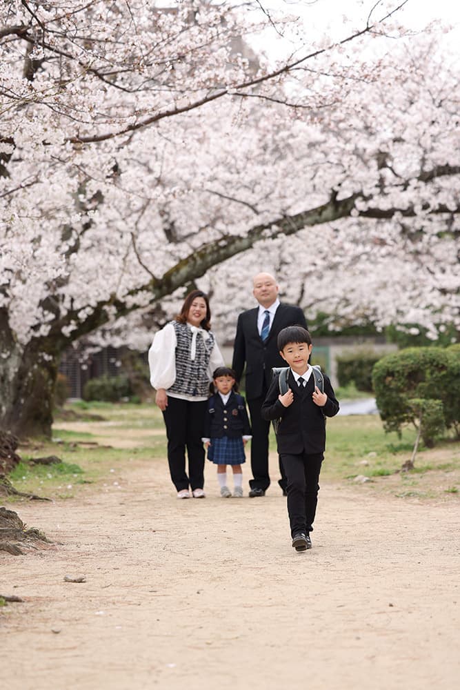 入学記念　家族撮影